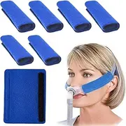 6 Pieces Cpap Mask Liners,Cpap Strap Covers,Cpap Face Pads Anti-Indentation, Cpap Strap Comfort Pads Compatible With Resmed,Cpap Accessories(Blue,A)