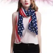 Usa Flag Scarf Patriotic Scarf American Flag Thin Scarf Women