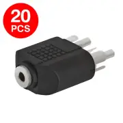 20 Pack 3.5mm Stereo Female Jack to 2 RCA Male Plug Audio Adapter 2-Way Splitter