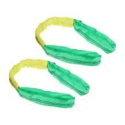 2 Pcs Lifting Slings Straps Polyester 3ft Flexible Eye Slings(4409lbs) Green