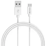 Verbatim 66579 3A USB-A to Micro-B Cable - 1m - White Charge & Sync - Supports QuickCharge 2.0 & 3.0 [66579]