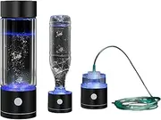 Hydrogen Rich Water Bottle Portable Hydrogen Water Generator Ionizer with Hydrogen Inhaler & Bottle Adapter with SPE & PEM Technology Make Hydrogen Content to 800-1600 PPB 400 Ml