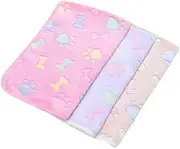VILLFUL 3pcs Flannel Pet Blanket for Dogs and Cats Warm and Comfortable Puppy Throw Blankets for Sofa Bed Multi Use Design and Colors