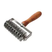 40# Stainless Steel Dough Lattice Bread Crust Roller Wood Handle Dough Cutter Pizza Bakeware Tools