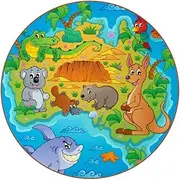 [suojapuku] Coasters for Drinks,Leather Coaster Set of 6,Cartoon Kangaroo Bear Koala,Coasters for Cups Home Kitchen Decor