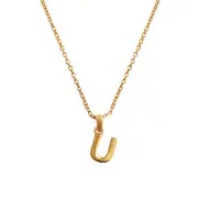 Culturesse 50cm Initial U Pendant 24K Gold Plated Necklace Fashion Jewellery