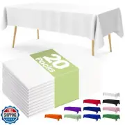 Pureegg Plastic Table Cloth Disposable 20 Pack, 54 x 108 Inch Table Cloths, P