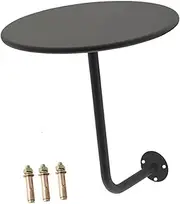 [B Baosity] Wall Mounted Round Table for Small Space Coffee Desk in Kitchen, Black, as described