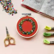 Holiday Wreath Ornament Beginner Hand Embroidery Kit by Melissa Galbraith for M