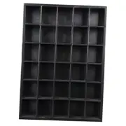 Shot Glass Display Case, Black Wood, Holds Set of 30 Glasses (16.7 x 12.2 -