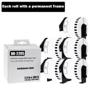 62mmx30.48m 5ROLLS Shipping Label 2-3/7"x100' Compatible Brother QL1060N DK-2205