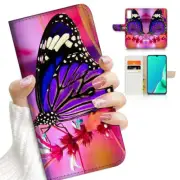 ( For Vivo Y20S ) Wallet Flip Case Cover AJ23052 Purple Butterfly
