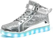 [IGxx] LED Light Up Shoes Light for Men High Top LED Sneakers USB Recharging Shoes Women Glowing Luminous Flashing Shoes LED Kids