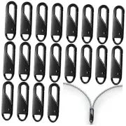 20 Pieces Replacement Zipper Pull Metal Zipper Pull Black Zipper Pull Easy