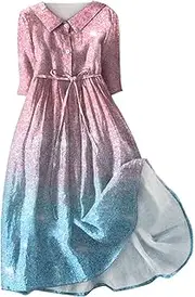[Generic] Deals of The Day,Dresses for Women 2024 Party,Black Dress Pants Women Dress with Pockets for Women Puff Sleeve Midi Dress Womens Flowy Dresses Summer Sun(04-Light Green,XL)