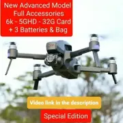 6K Drone Foldable Rechargeable GPS 5GHD Camera Drone +Batteries,Bag&32G Card NEW