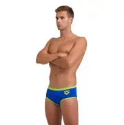 Arena Costume Swimming Mens Training Man Big Logo Neon Blue-Soft Green