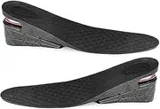 LeoLeozz Height Increasing Insoles - Adjustable 3 Layer Inserts for Leg Length - Invisible Heel Support Height Increase Insoles 2.56 Inch for Men Women
