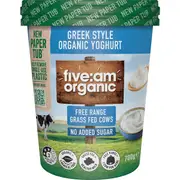 Five:Am Organic No Added Sugar Greek Style Yoghurt 700g