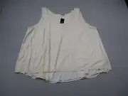 Torrid Top Womens 5X Ivory Lined Layered Tank Knit Sweater Open Back NWT