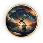 Cosmic Adventure Wall Clock - Celestial Decor, Space-Themed Gift, Home Office