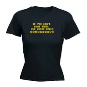 If You Cant Beat Them Use Cheat Codes - Funny Novelty Womens T-Shirt T Shirt Tshirt