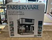 **NEW** Farberware Dual Brew 10 Cup Coffee + Espresso Maker w/ Touchscreen