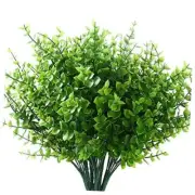 Artificial Flowers Outdoor Fake Flowers for Decoration UV 8 Bundles 1#green