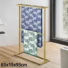 ACA Freestanding Bamboo Towel Rack Rail Stand Drying Storage Holder 65x15x95cm