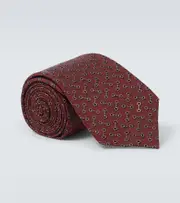 [Gucci] Gucci Horsebit silk jacquard tie One Size burgundy