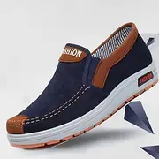 Men's Casual Slip-On Shoes – Breathable Canvas Loafers with Non-Slip Sole for Daily Walking and Travel