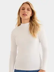 Womens Rib Turtleneck 12 WHITE (SOLID)