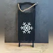 Hand Crafted Wood Sled Snowflake Christmas Wall Decor