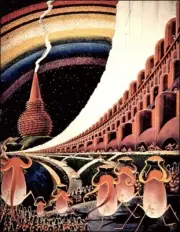 Crater City on Saturn : retro futurism : Frank R. Paul : 1941 : Fine Art Print