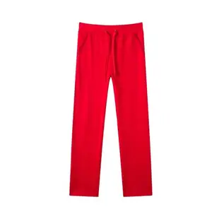 熱銷棉質薄款紅色寬松加大運動褲
