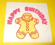 VTG 70s TREND Scratch & Sniff MATTE Sticker, GINGERBREAD Scent, HAPPY BIRTHDAY