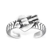 Silver Heart and Arrow Ear Cuff