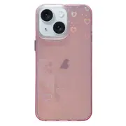 For Iphone 15 Love Pattern Transparent Lens Frame Imd Acrylic Phone Case