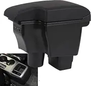 for M&azda 2 CX3 CX-3 Armrest Box Retrofit Car Armrest Storage Box Car Accessories Charging 3 USB Car Centre Armrest Glove Box(A2 Leather)