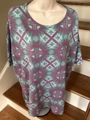 NWT New Lularoe Irma Aztec Southwest Adobe Print Top Blouse Shirt Size M ❤️258