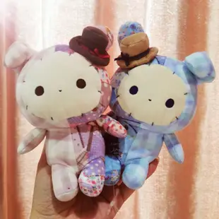 絕版 日本 san-x 憂傷馬戲團 拼布 毛絨公仔 深情馬戲團 娃娃 絨毛玩偶 團長兔 布偶  可愛兔子玩具