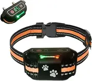 Dog Bark Collar- MAKASI Rechargeable Barking Training Collar with 5 Adjustable Sensitivity and Intensity Beep Vibration- Humane, Optional No Shock Barking Collar for Small Medium Large Dogs (Orange)