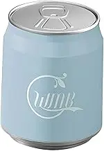 Generic Cola Can Shape Trash Can with Lid Space Saving Paper Basket Organizer Garbage Container Bin Kitchen Wastebasket for Kitchen, Blue with Wheel