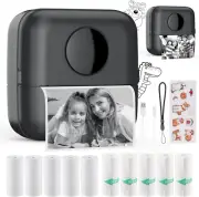 Mini Sticker Printer Bluetooth Smart Pocket Inkless Thermal Printer with 11 Roll