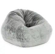 Faux Fur Grey Bean Bag Lounge family movie night 3 x 100 litres beans XL