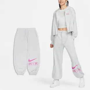 Nike 長褲 Air Pants 女款 灰 粉 毛圈布 抽繩 中腰 寬鬆 棉褲 褲子 FN1903-025