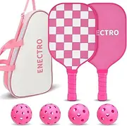 Pickleball Paddles Set of 2,USAPA Approved Fiberglass Pickle Ball Set with 2 Pickleball Rackets, 4 Pickleball Balls, 1 Pickleball Bag
