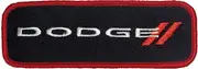 Dodge Rhombus Logo Embroidered Patch 4.5 inch x 1.5 inch | Heat Seal Patch for Clothes, Jean Jacket, Black Backpack, Hat, Jackets, and More