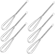 7pcs Hair Dye Mixer Handheld Blender Hand Held Blender Cream Hand Blenders Egg Beater Mini Blender Stirrer for Hair Dying Hairdressing Tools Salon Whisk Stainless Silver