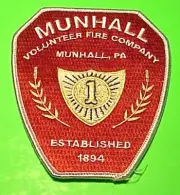 MUNHALL PENNSYLVANIA PA EST. 1894 PA 4 1/4" FIRE DEPT. PATCH FREE SHIPPING